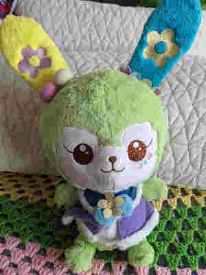 A plushie of Rabbily from Kiratto PriChan